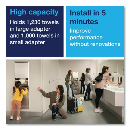 Tork Tork PeakServe® Large Recessed Cabinet Paper Hand Towel Adapter H5, High-Capacity, 552522 552522
